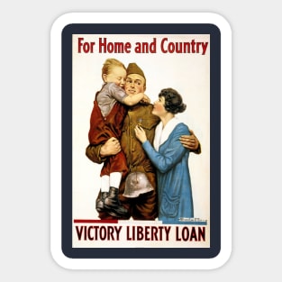 For Home and Country, Soldier with Family Sticker